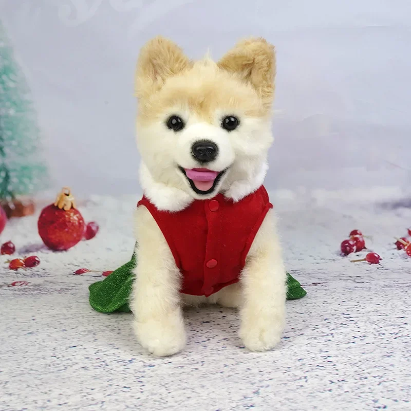 Traje de vacaciones para perros pequeños y medianos, vestido navideño para perros, ropa festiva con estampado de lentejuelas "Merry Christmas" para - imagen 4