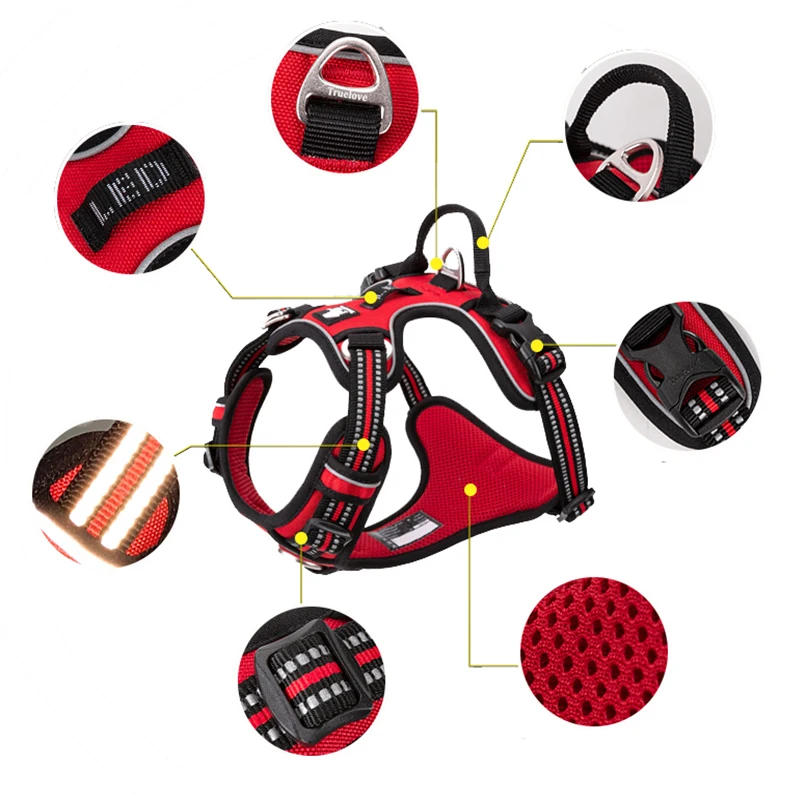 Winhyepet-Chaleco de entrenamiento para perros, chaleco reflectante, ligero, acolchado de nailon, arnés de servicio para perros, ropa protectora para perros pequeños y grandes