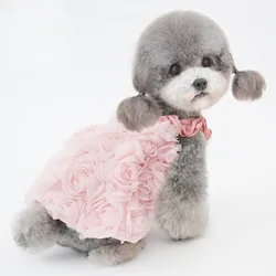Vestido de boda rosa para perro pequeño: Pomerania y Yorkshire