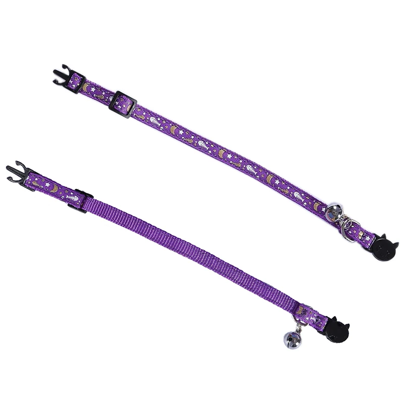 Collares de gato de hueso de pescado, collar con hebilla de seguridad, fluorescencia ajustable, ID personalizado, grabado gratis, letras, collar de gatito - imagen 4