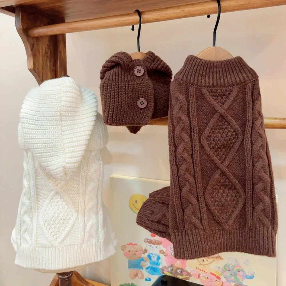 Gorro de punto para perro, suéter para perro, ropa, suéter de cuatro patas para mascota, Schnauzer de invierno, Teddy maltés, suéter para perro pequeño, sombrero para cubrir la cabeza - imagen 2