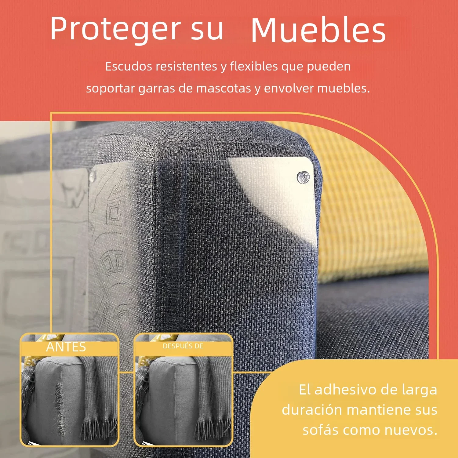 Rascador para gatos, cinta raspadora para sofá, poste rascador, protección para muebles, cubierta protectora para sofá, almohadilla disuasoria, alfombra para mascotas - imagen 5
