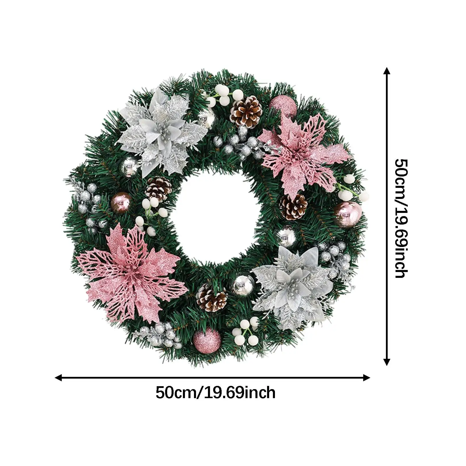 Christmas Wreath Party Wall Collection Indoor Outdoor Festival Pine Cone Wreath Artificial Pine Garland Door Hanging Decoration