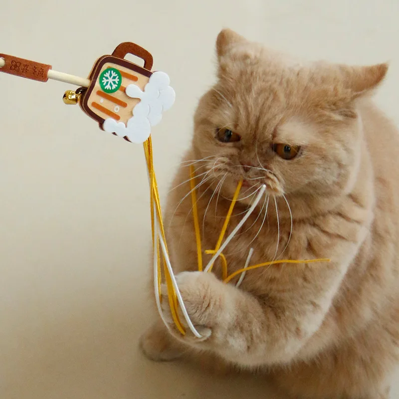 Palo de burlas para gatos, juguete interactivo con borla larga, bonito juguete para mascotas, bebidas bonitas, juguetes para gatos, suministros para mascotas, juguetes interactivos para gatitos - imagen 3