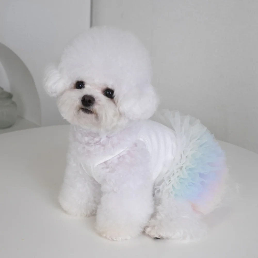 Pet Mesh Layered Skirt Dog Tutu Skirt Pet Cat Dog Teddy Skirt INS Dance Skirt Cat Dress Pet Clothing Dog Dresses for Small Dogs - imagen 2