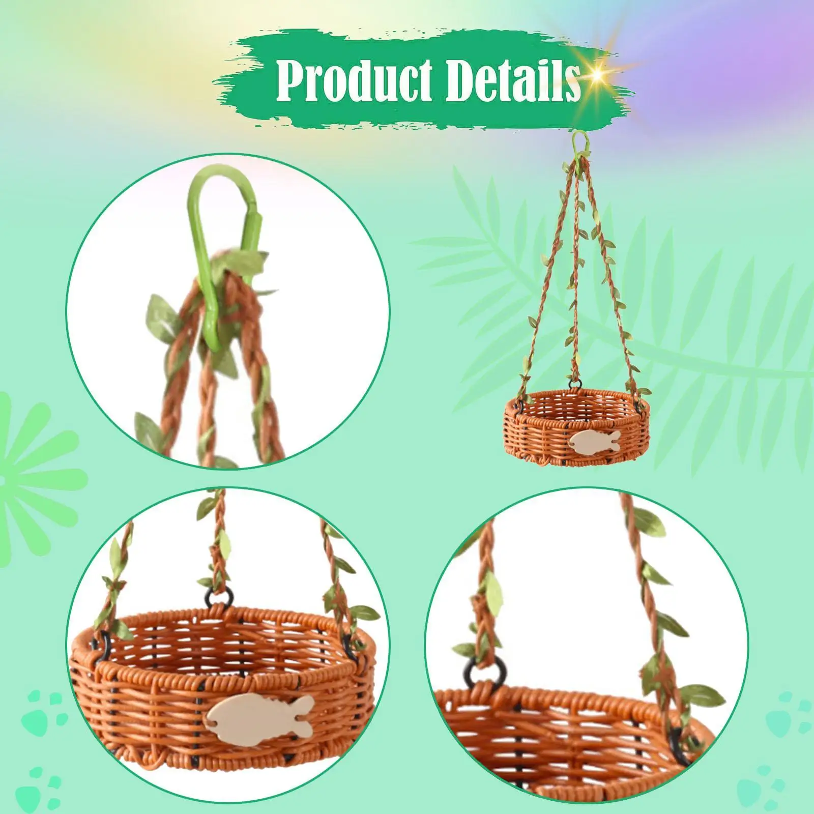 Casa para pájaros, jaula interior, nido decorativo para pájaros para molinos, cacatúa - imagen 5