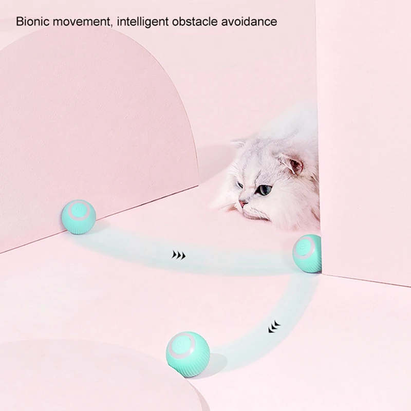 Juguete de bola de gato inteligente con luz, puzle interactivo automático con carga USB, juguete de rompecabezas autoenrollable para interiores, Regalos divertidos para gatos y gatitos - imagen 3