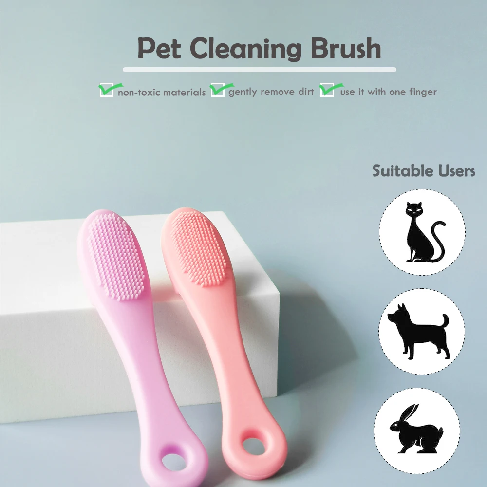 Suministros de limpieza para perros y gatos, cepillo suave para dedos de mascotas, cepillo para gatos, cepillo de dientes para manchas, cuidado de los ojos, herramientas de limpieza y aseo para mascotas - imagen 3