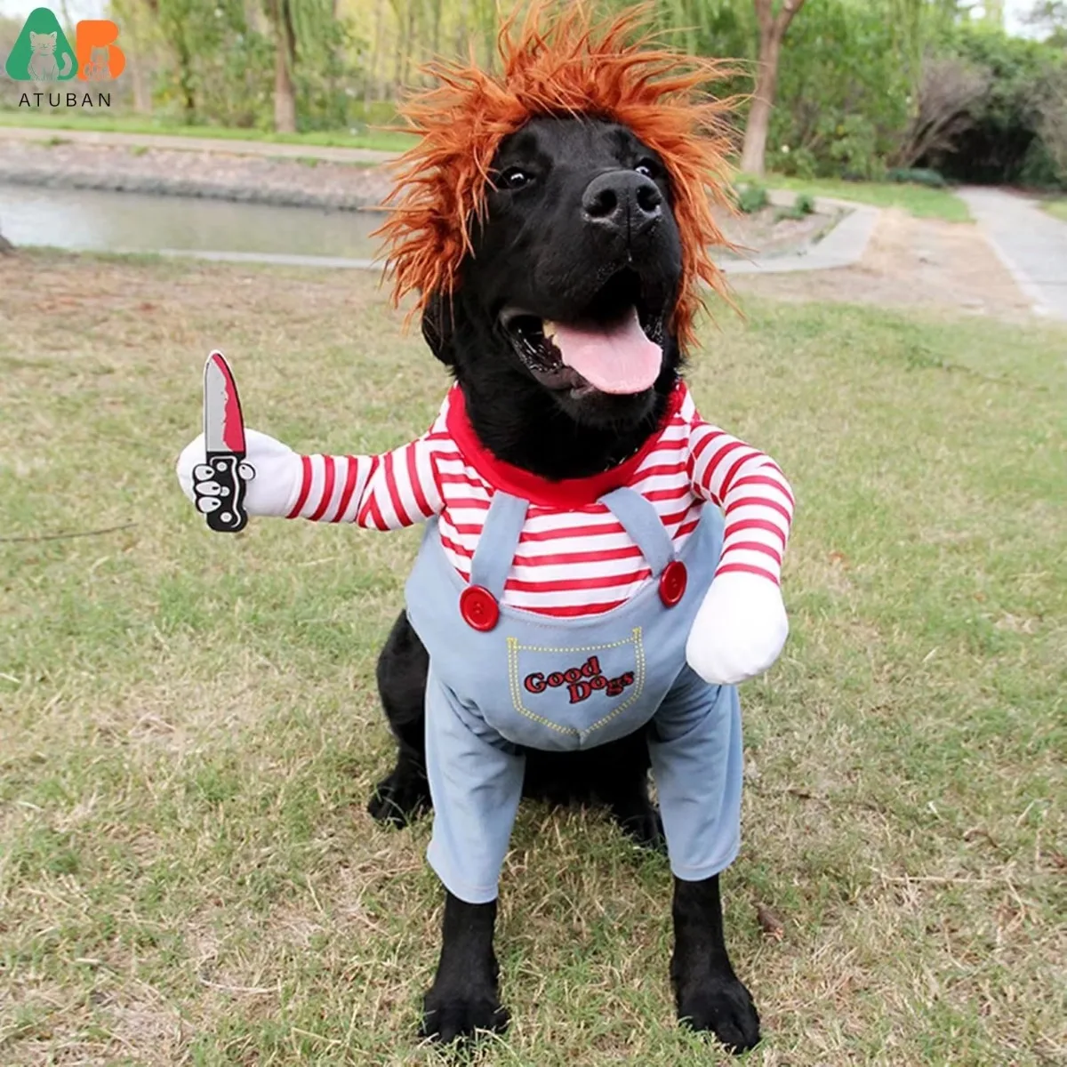 Disfraz de perro mortal para mascotas, disfraz de perro lindo, disfraz divertido de Halloween y Navidad, ropa para perros, disfraz de fiesta para perros pequeños, medianos y grandes - imagen 3