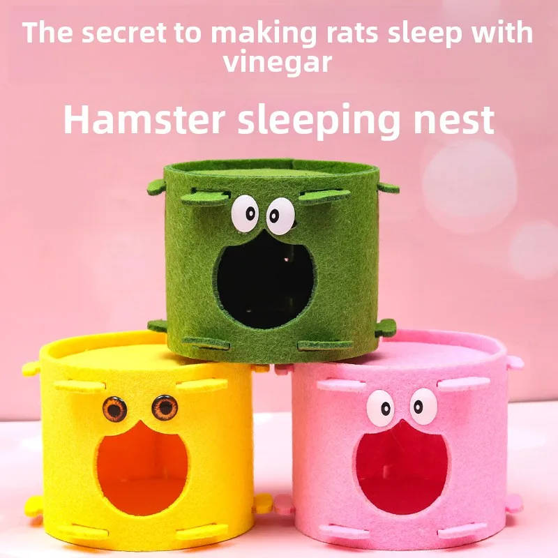 Cabaña de fieltro, Chinchilla, conejillo de indias, erizo, conejo Pigoso, juguete de dibujos animados para mascotas, nido de túnel, tocón, casa de Dodge, nido para mascotas