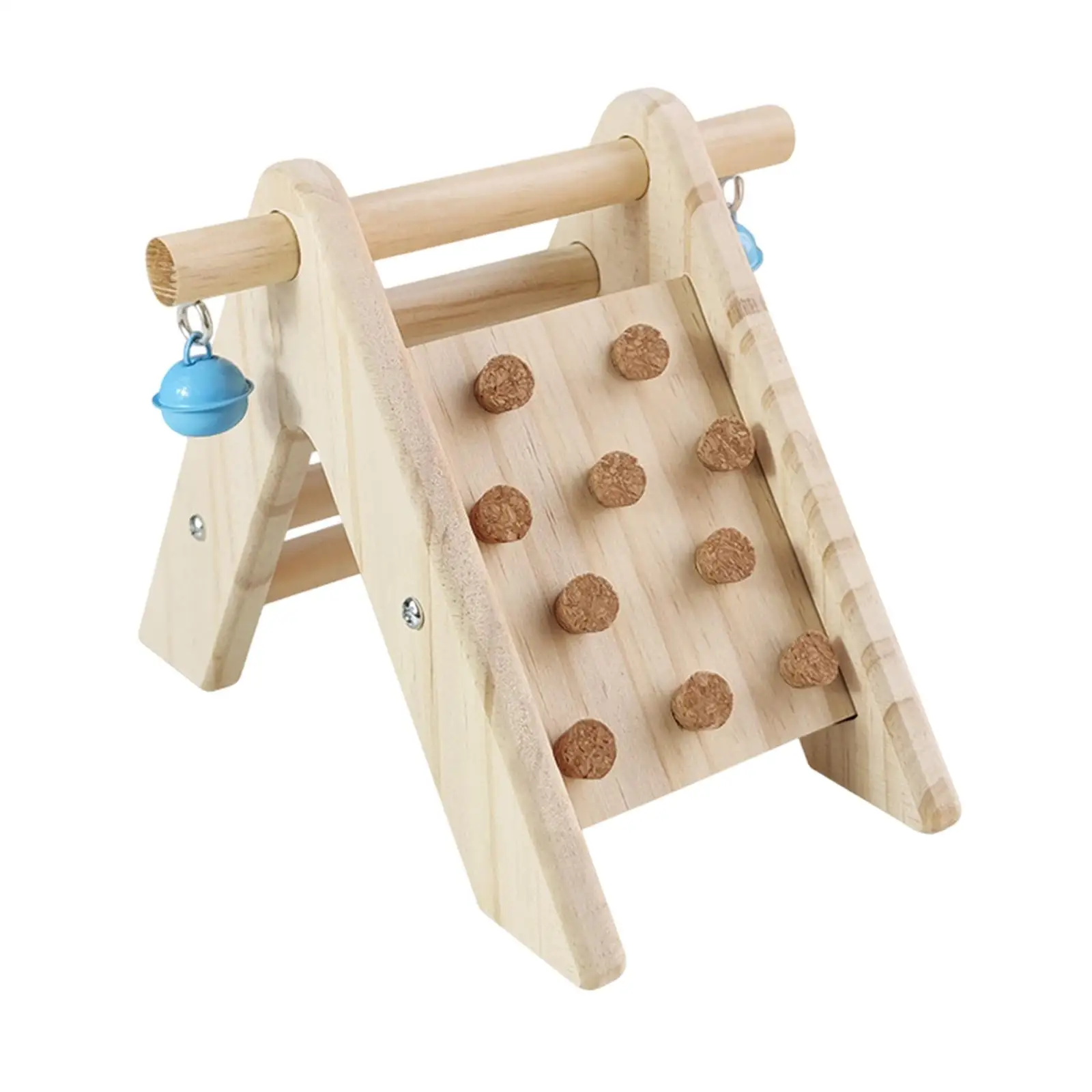 Wood Parrot Stand with Ladder Perch Bird Standing Rack Sturdy for Finches Cockatoo Stable Placement Versatile with Bell