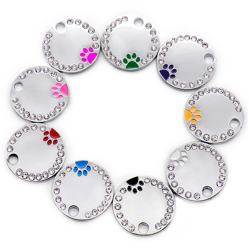 Etiqueta personalizada para perros y gatos, Collar de identificación con grabado antipérdida, de acero inoxidable, con número de nombre - imagen 3
