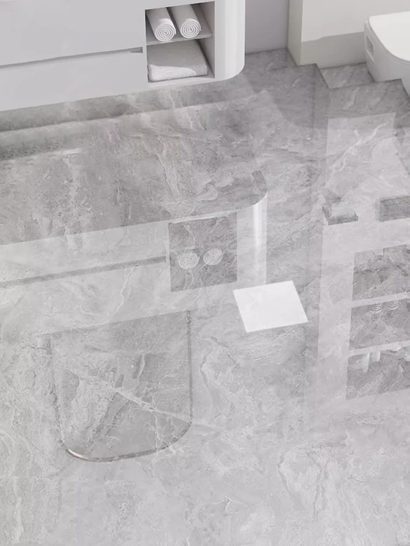 Azulejos de suelo de mármol de imitación, papel tapiz autoadhesivo simple, pelar y pegar DIY, pegatinas decorativas impermeables, antideslizantes y resistentes al desgaste, adecuadas para cocina, baño, dormitorio, sala de estar, comedor y renovación de muebles (15. 7 pulgadas X 196. 8 pulgadas) - imagen 5