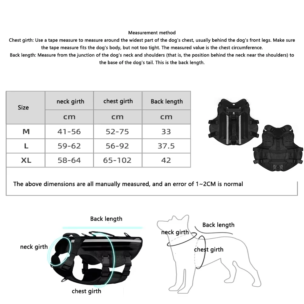 Arnés táctico ajustable para perros medianos y grandes, equipo reflectante de grado militar para servicio de adiestramiento de perros, aventura al aire libre - imagen 2