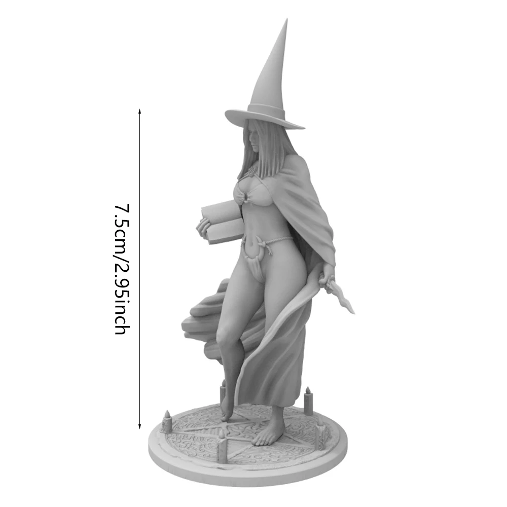 Figura mago sexy 75mm en resina para pintar y coleccionar - imagen 3