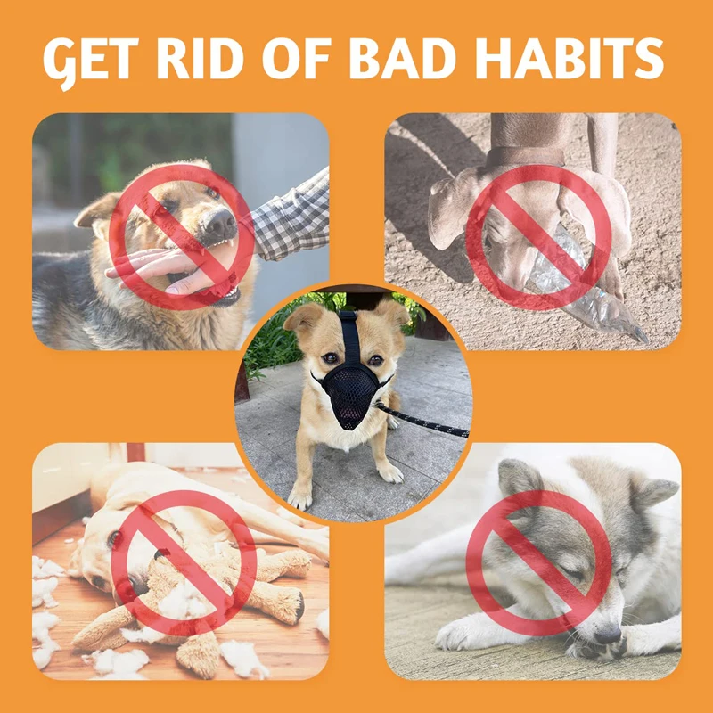 Benepaw- Bozal suave para perros pequeños, medianos y grandes, malla transpirable, cubierta bucal para cachorros y mascotas, previene mordedores, masticar y lamer - imagen 2