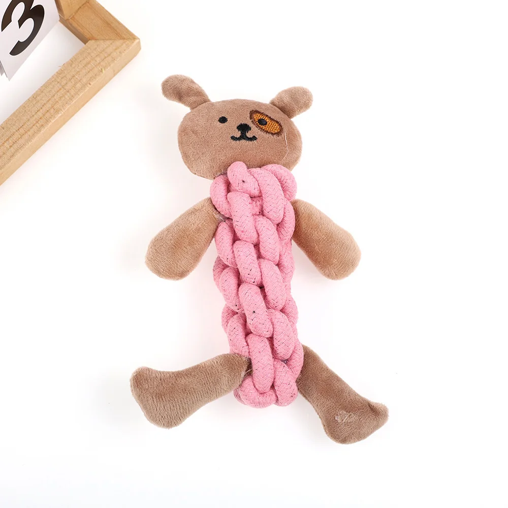 Juguete de cuerda de algodón para mascotas: juguete masticable duradero para perros y gatos, limpieza de dientes molares, juguete interactivo de remolque de guerra, algodón natural seguro, - imagen 4