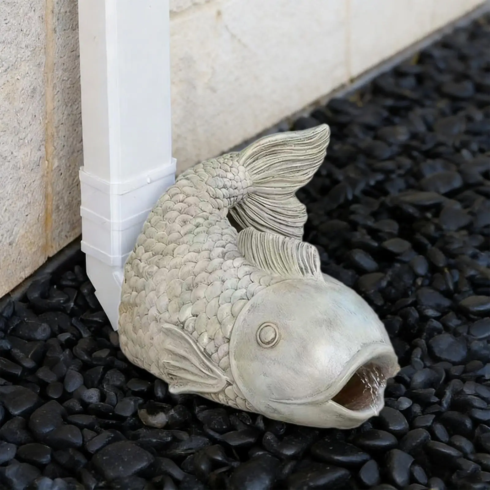 Estatua pez desviador agua lluvia jardín y patio – Extensor bajante - imagen 4