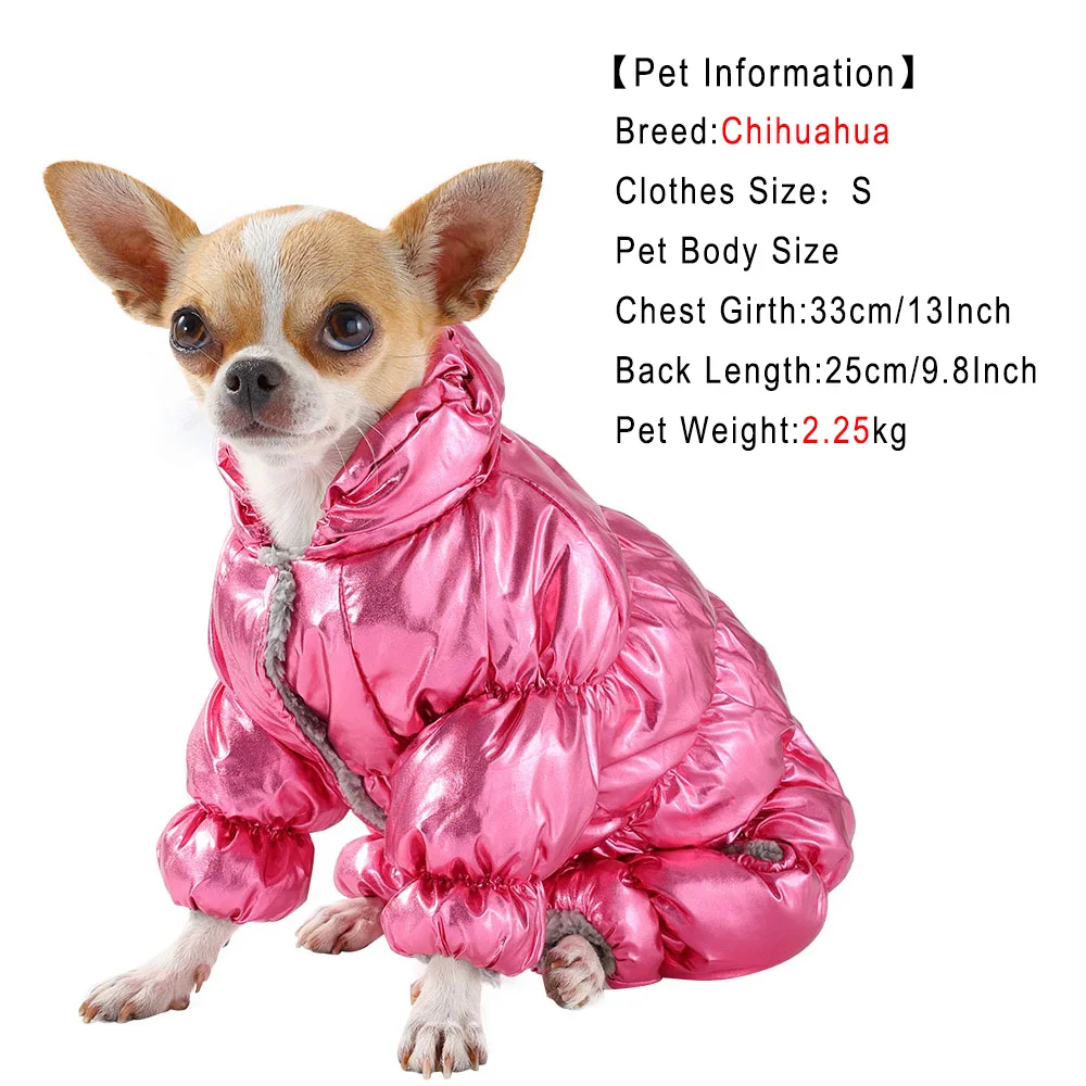 Mono grueso de lana para perros, ropa cálida para mascotas para perros pequeños y medianos, trajes impermeables para exteriores para cachorros y Chihuahua - imagen 5