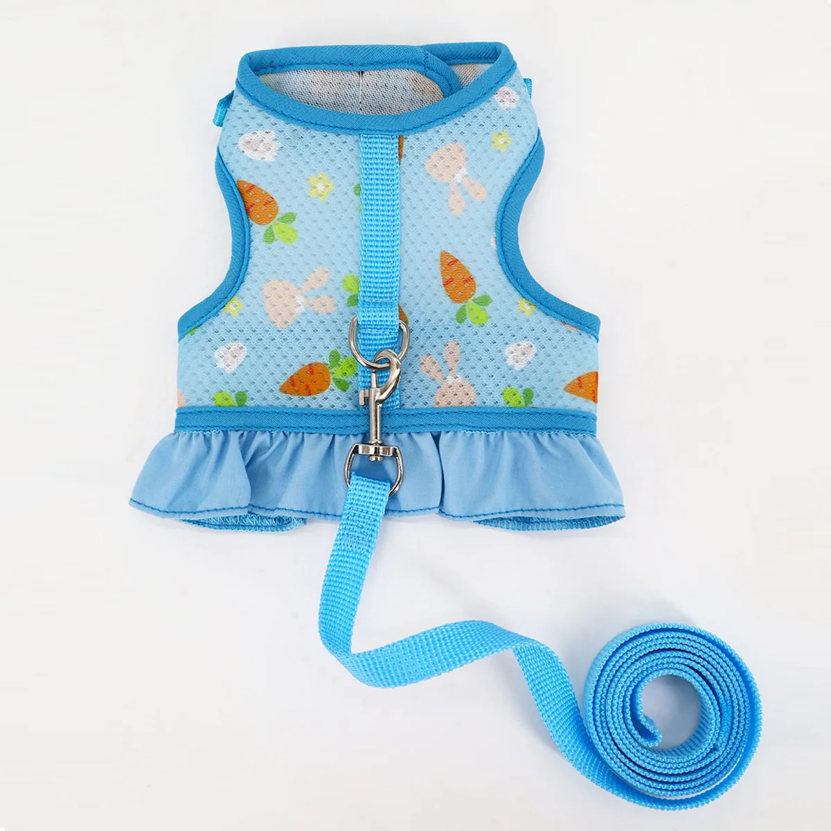 Rabbit Harness with Leash Cute Adjustable Buckle Breathable Mesh Vest Skirt for Bunny Guinea Pig Small Pet Traction Harness Suit - imagen 3
