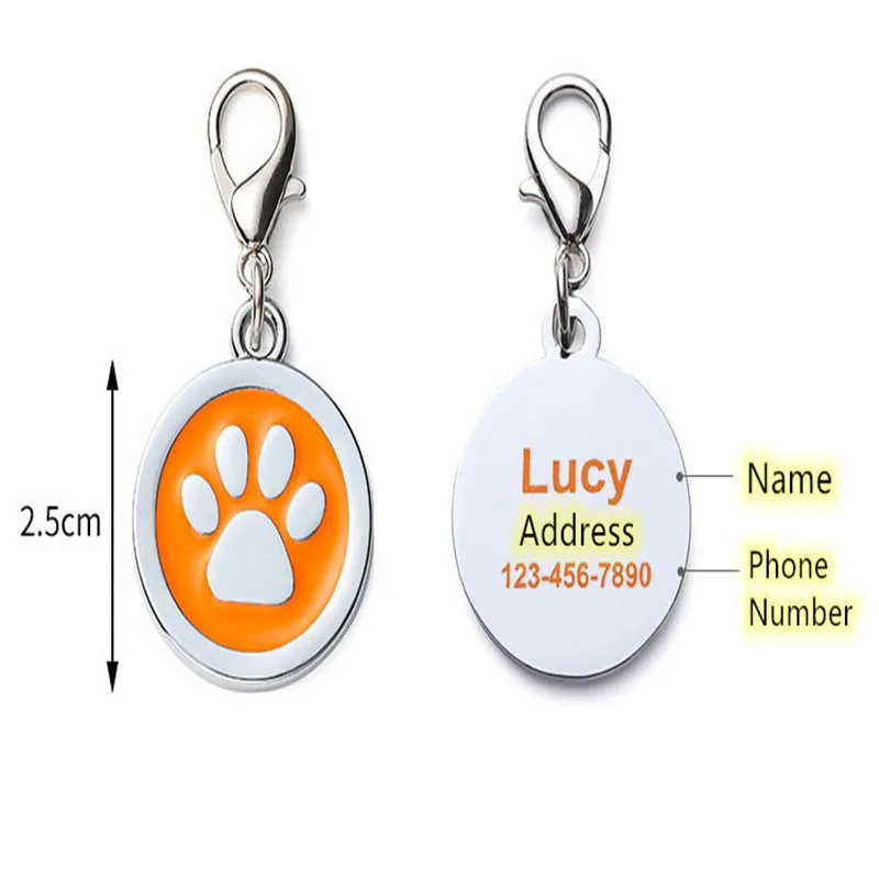 Etiqueta de identificación para mascota, colgante para perros con grabado gratis, etiquetas personalizadas para gato o cachorro, collar con nombres, accesorios antipérdida - imagen 4