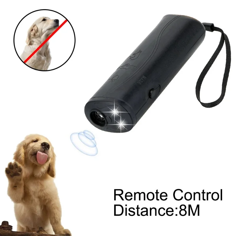 Dispositivo de entrenamiento antiladridos para perros, repelente ultrasónico LED para exteriores con luz Flash - imagen 2