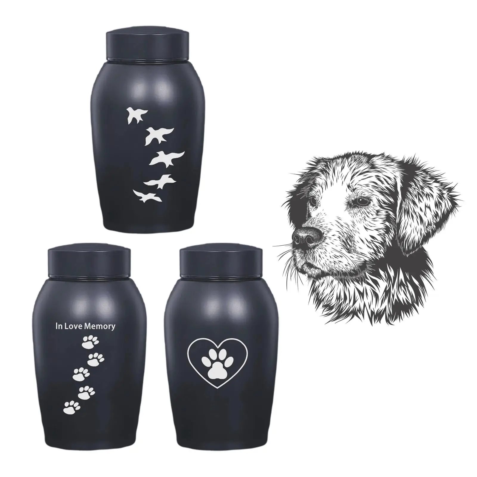 Pet Ashes Urn Burial Retain Memories Souvenir Casket Supplies Kit Stainless Steel Durable Storage Cremation Memorial Urn