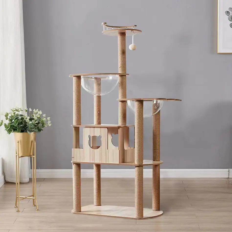 Árbol rascador 4 en 1 para gatos: casita, cama y poste integrado - imagen 3