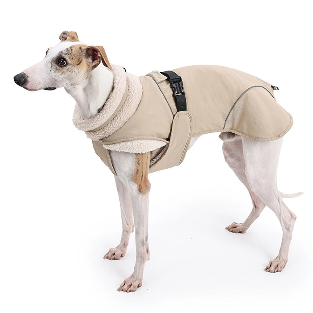 Abrigo grueso y cálido de manga para perros Whippet en invierno, chaqueta a prueba de viento, bufanda de lana, traje para galgo italiano en clima frío - imagen 2