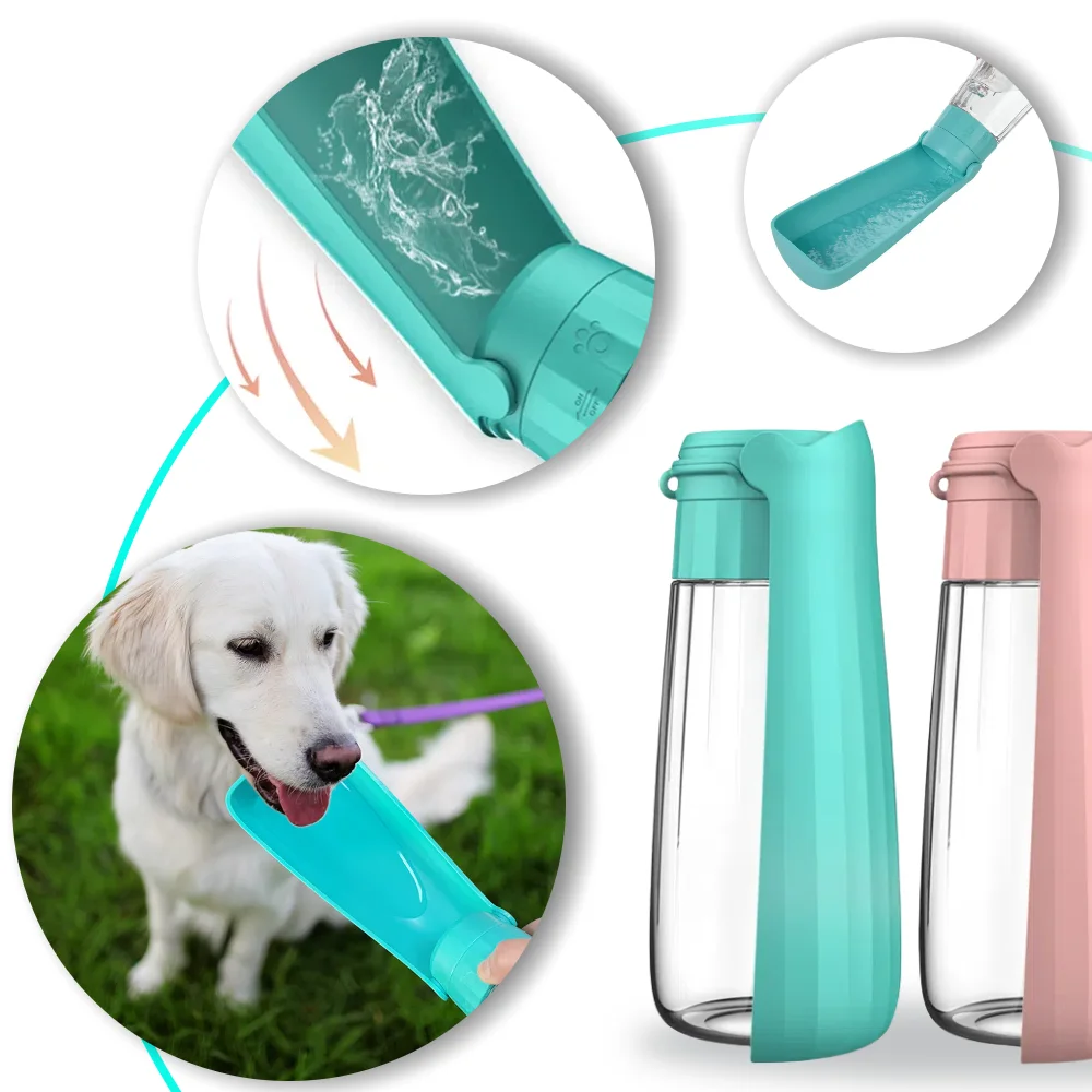 Botella de agua portátil para perros pequeños y grandes, dispensador de agua plegable para viajes al aire libre, cuenco para beber a prueba de fugas, suministros de Labrador