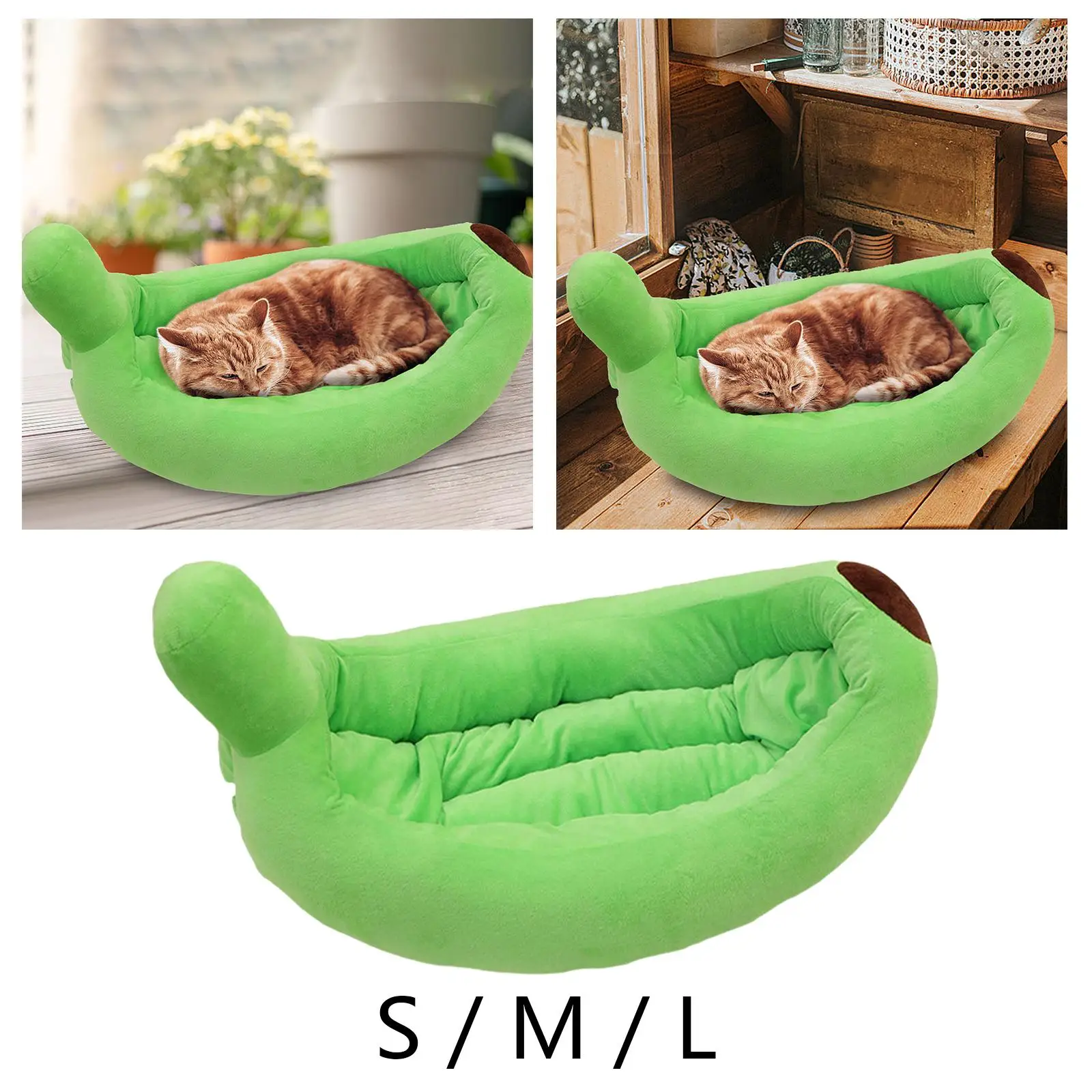 Cama nido para perros con forma de plátano para mascotas de pequeñas a medianas, nido para mascotas para todas las estaciones - imagen 4