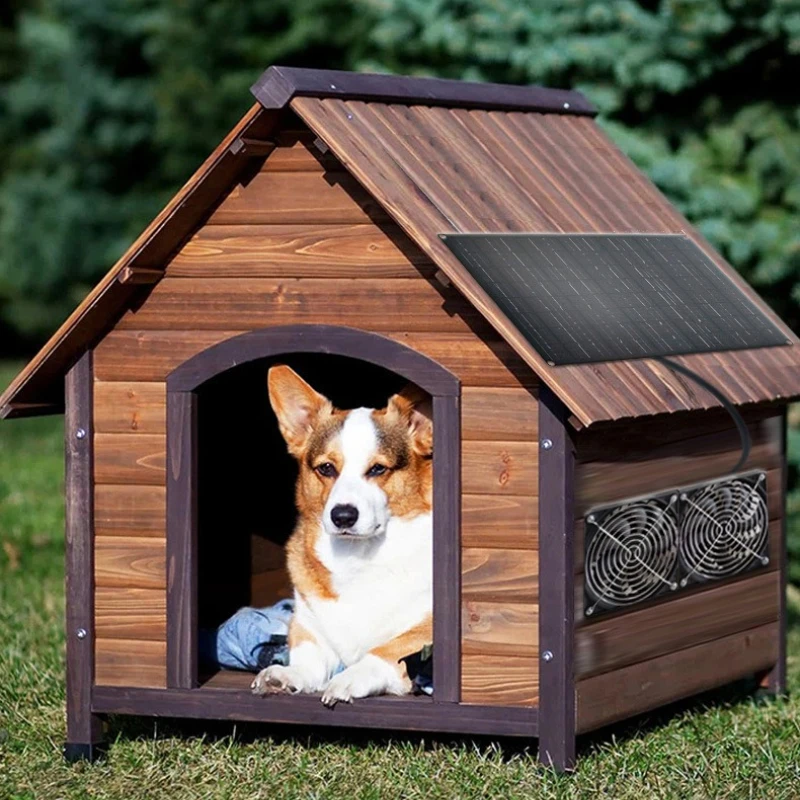 Extractor Solar para casa de mascotas, 15W, silicio monocristalino, Panel Solar fotovoltaico, gallinero, gato y perro - imagen 2
