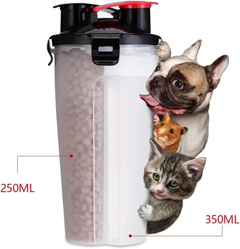 Botella de agua plegable para perros y gatos, recipiente de almacenamiento de comida, comedero para mascotas - imagen 2