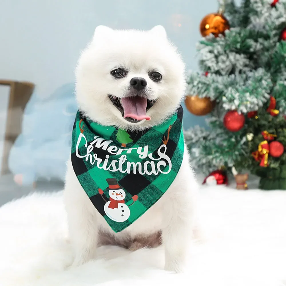Toalla triangular para perro, pañuelos navideños clásicos, bufanda para mascotas de Acción de Gracias, Baberos, pañuelo, decoración de cumpleaños y vacaciones para perro y gato - imagen 3