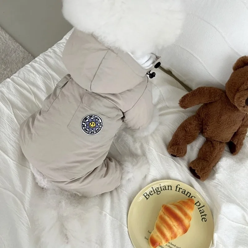 Abrigo para perro, abrigo para clima frío, chaqueta a prueba de viento, mono cálido para perro de 4 patas, ropa gruesa de invierno, abrigo para perro a prueba de nieve para perro pequeño y gato - imagen 3