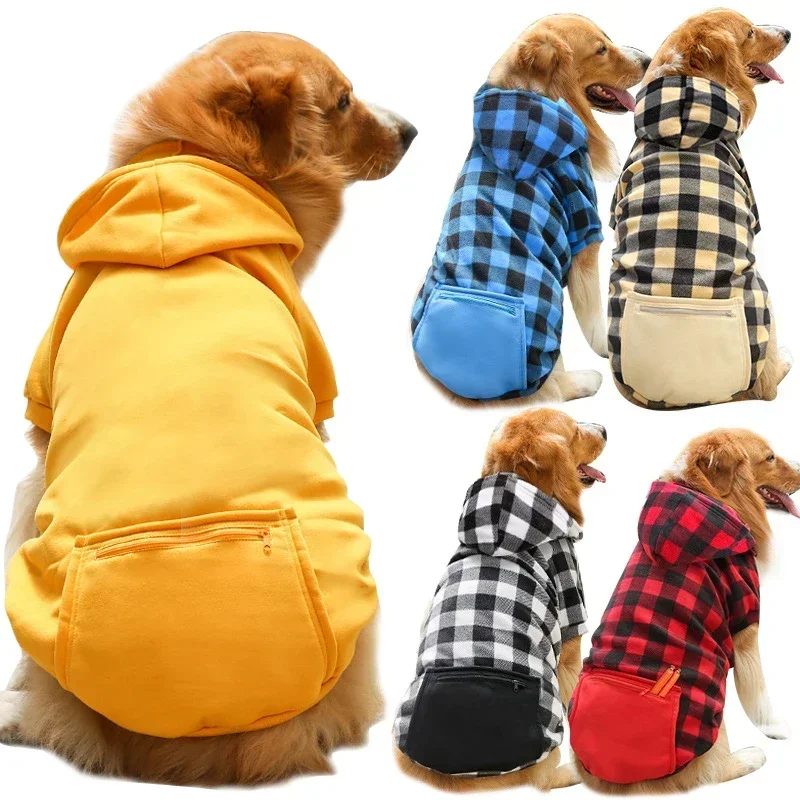 Sudaderas con capucha para perros grandes, suéter cálido de invierno para perros, ropa suave para mascotas, abrigo clásico de algodón para Bulldog, accesorios de XS-5XL - imagen 3
