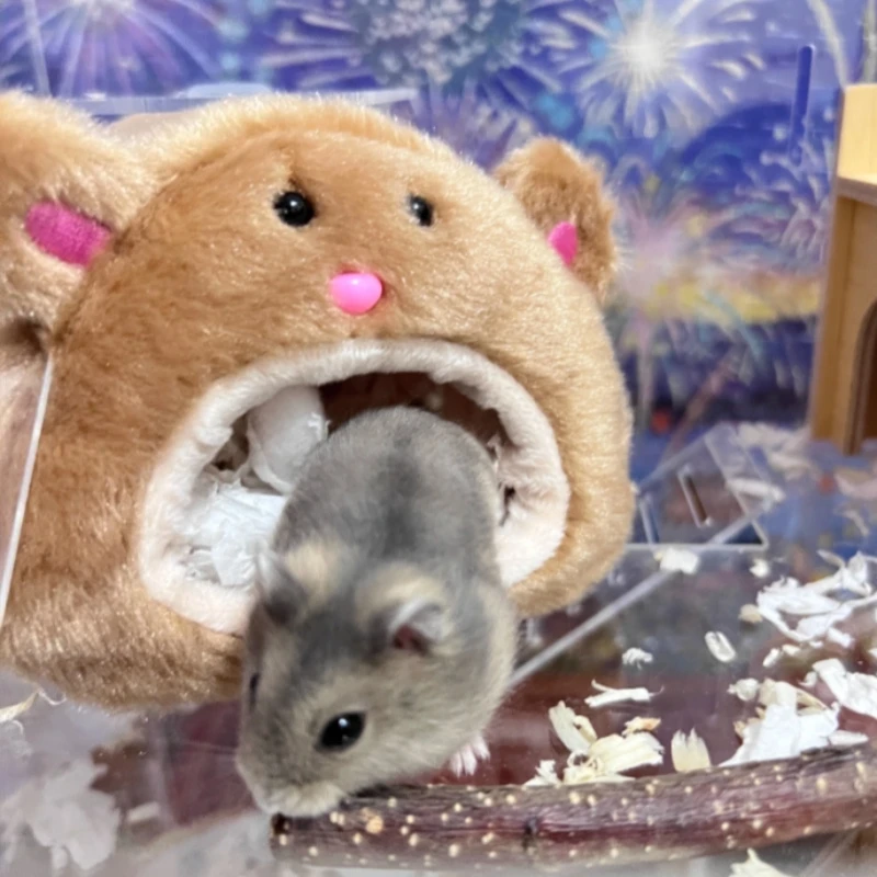 Hamaca cálida de invierno para mascotas, cama colgante de felpa suave para conejillos de indias, erizos, colchoneta acogedora para dormir para jaula de animales pequeños