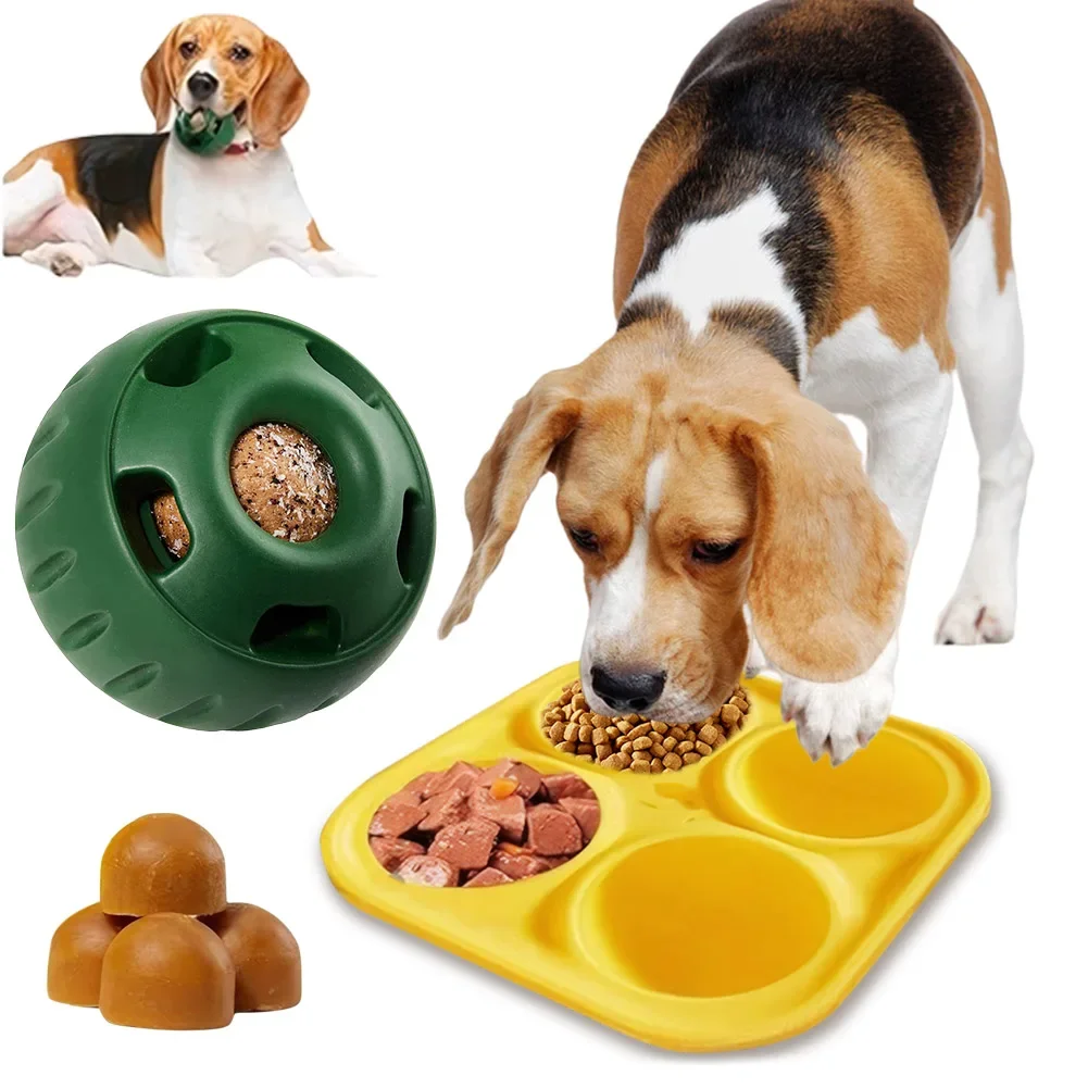 Juguetes de silicona para perros, juguetes para masticar para perros, pelota de comida para perros recargable, pelota de alimentación para perros, bolas de goma interactivas para lavavajillas, productos para mascotas - imagen 3