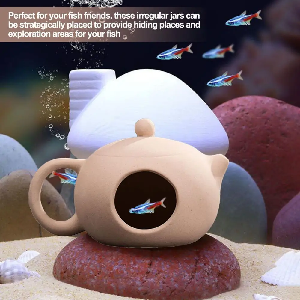 Decoración de acuario de tortuga, adorno de paisajismo de cerámica exquisita, accesorios únicos para refugio de pecera - imagen 4