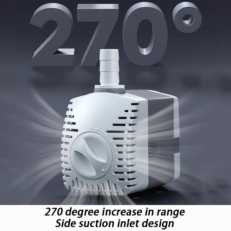 Mini bomba de agua para pecera, bomba sumergible ultrasilenciosa para acuario, bombas de succión inferiores para circulación de agua, suministros ajustables para mascotas - imagen 5
