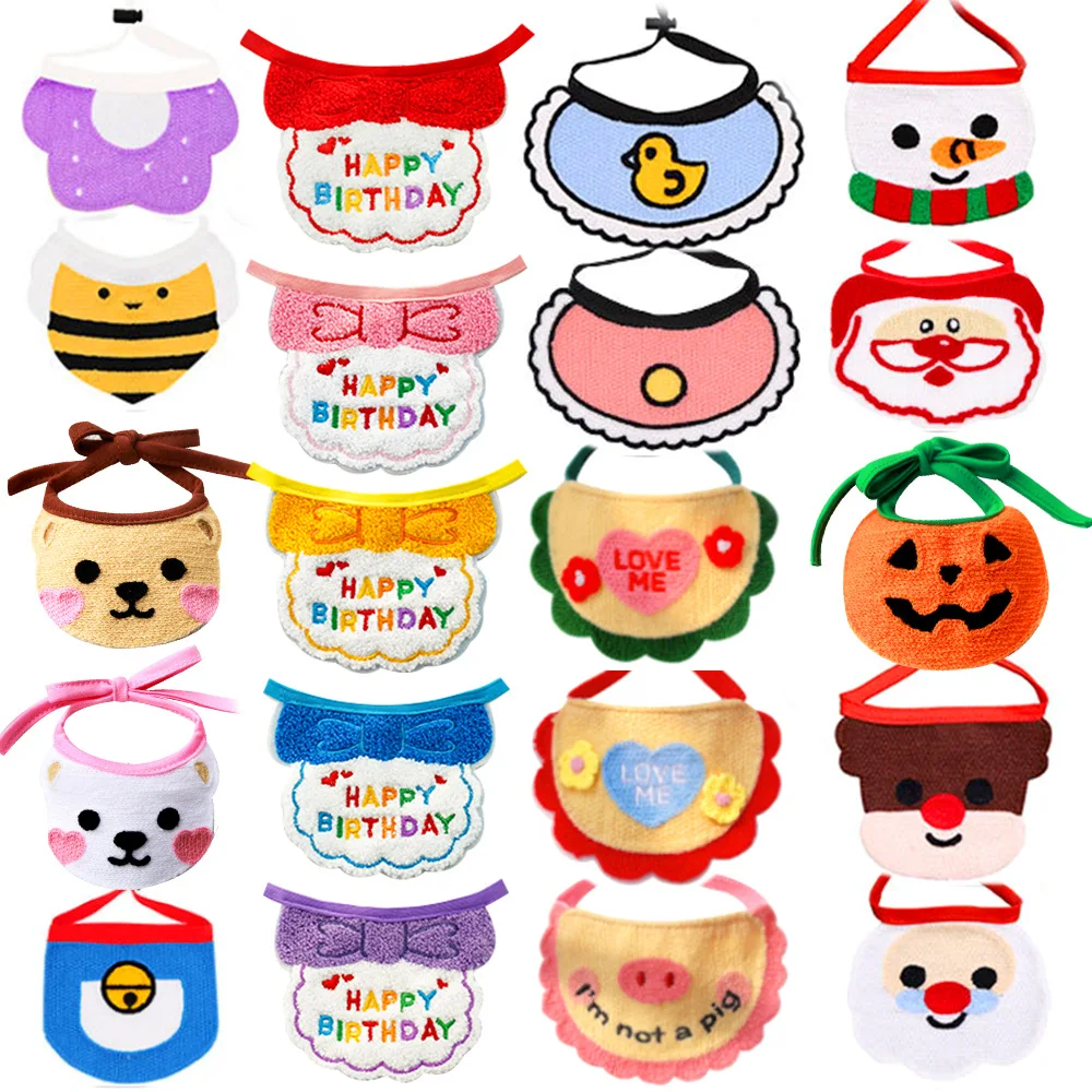 Lindo mascota gato Saliva toalla perro Navidad Año nuevo vacaciones bufanda ropa Garfield Shiba Inu suministros productos para mascotas - imagen 2