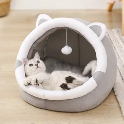 Cama nido cueva suave para gatos y gatitos con cojín lavable