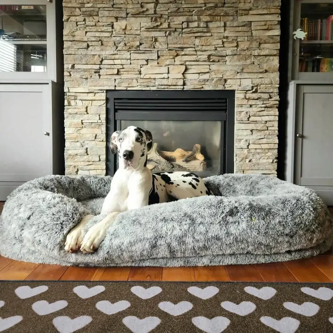 Sofá cama redonda supergrande para perro, alfombrillas de felpa para perrera, alfombrillas cálidas de invierno para gato, alfombrillas para dormir para perros grandes