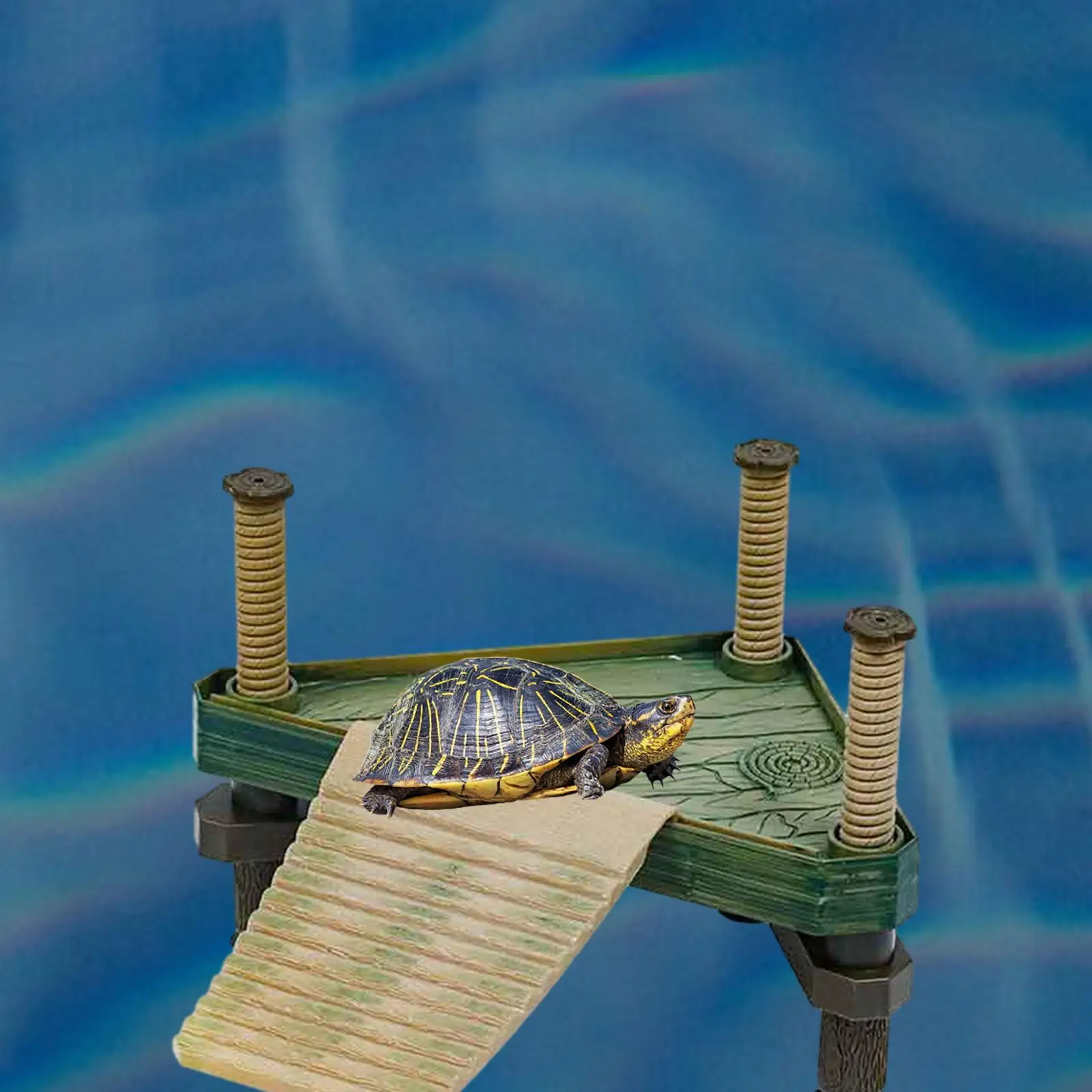 Plataforma para tomar el sol de tortuga con rampa de escalada, isla flotante para tortuga, tanque de tortuga, plataforma de secado flotante para acuario, plataforma tumbada - imagen 3