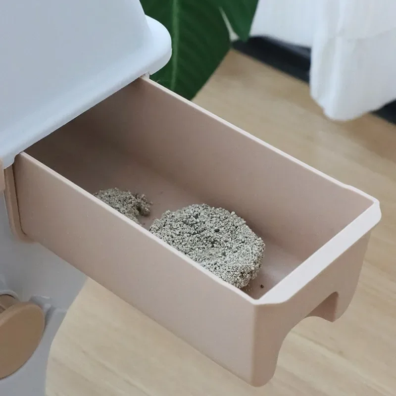 Caja de arena semiautomática antisalpicaduras, suministros de inodoro semicerrado de gran tamaño para gatos, accesorios, caja de arena para gatos, higiénica y conveniente - imagen 5