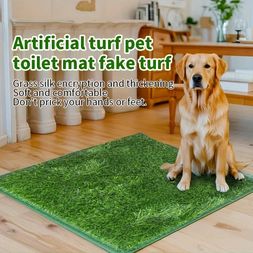 Estera de entrenamiento para el baño de perros con césped de simulación, estera lavable para orina de mascotas, almohadilla de repuesto para el baño para perros, accesorio antideslizante ecológico para mascotas