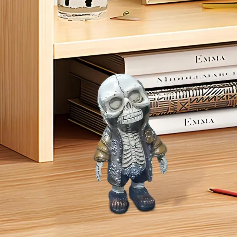 Figuritas de esqueleto en miniatura, escultura decorativa de resina, adorno portátil, escritorio de fiesta en casa, Halloween - imagen 5