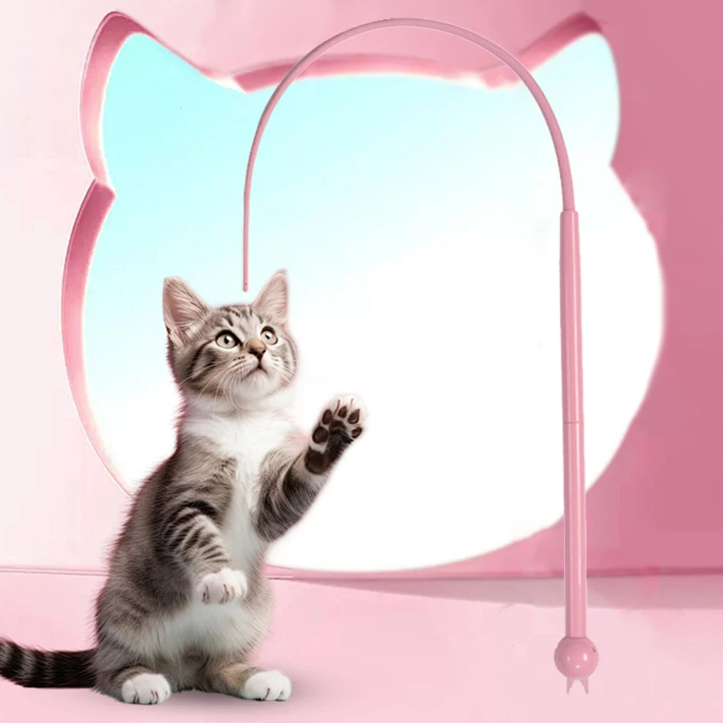 Nuevos artefactos de dos colores para mascotas, palo para gato, juguetes de entrenamiento, palo de juguete para gatos, varita interactiva, juguete para burlas para gatitos, fácil de llevar - imagen 3