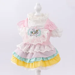Vestidos lolita para perros pequeños, vestido de princesa para perros, vestido de boda para mascotas, ropa Formal para fiesta de cumpleaños para cachorros, vestido de tul para perros