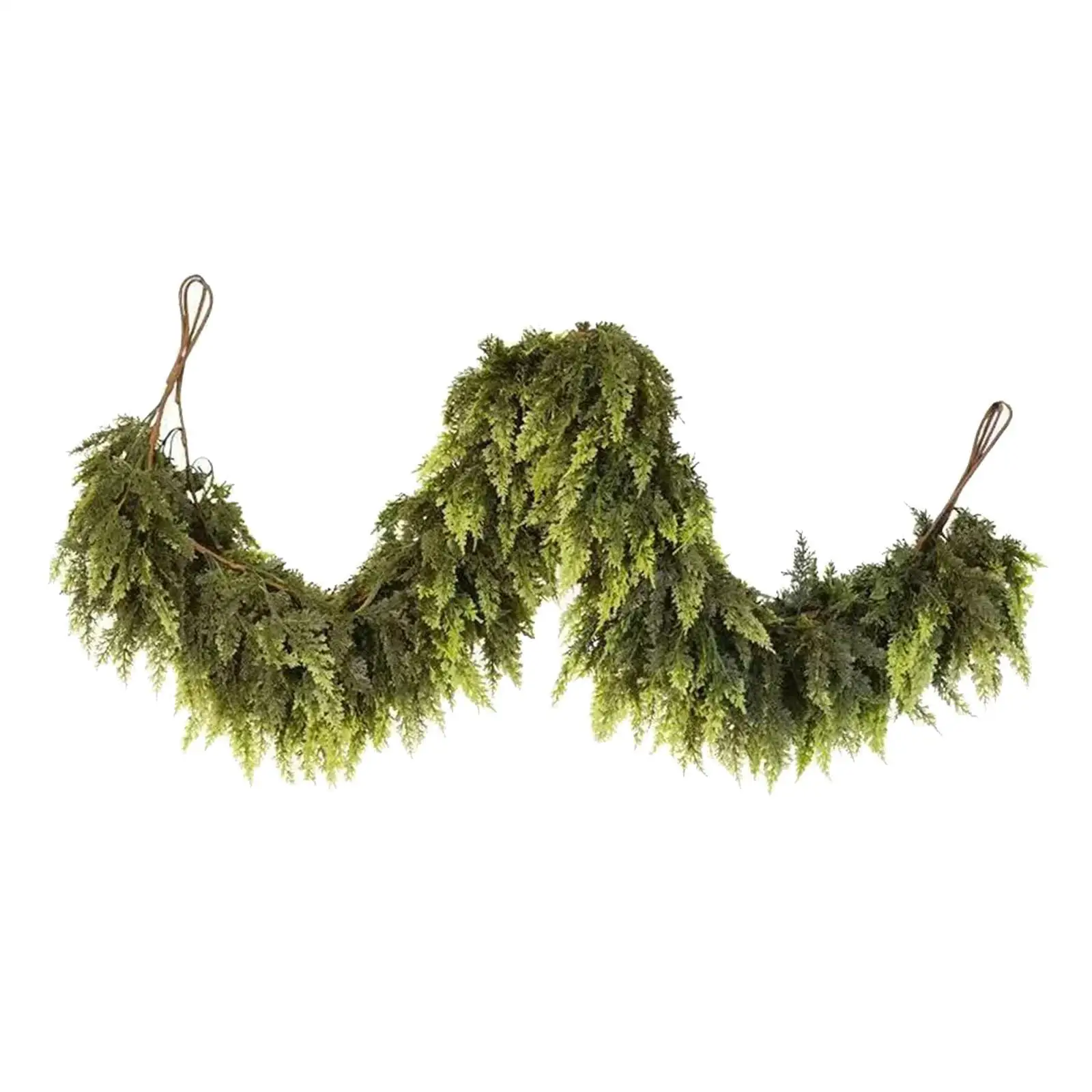 Christmas Cedar Garland Artificial Green Cypress Leaf Vine Faux Pine Garland for